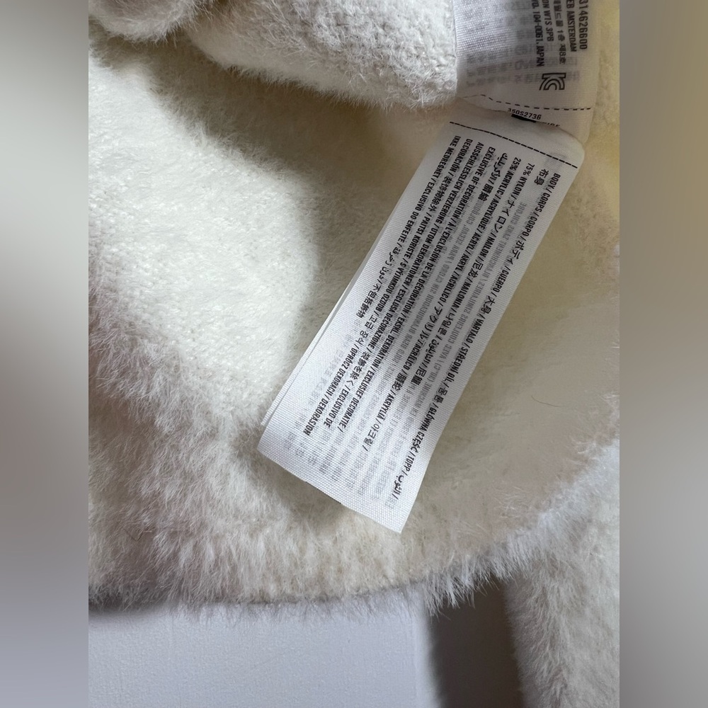 Hollister Cream Fuzzy Tie-Front Cropped Cardigan XS - Picture 6 of 6